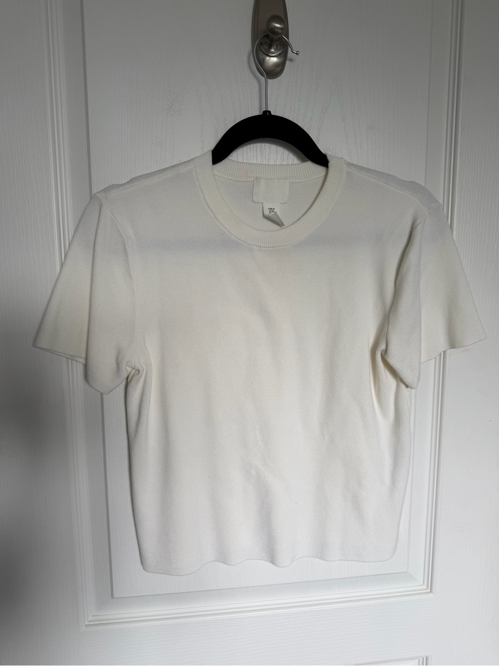 💗5 for $15💗 H&M Knit Classic Crewneck Short-Sleeve Top - White